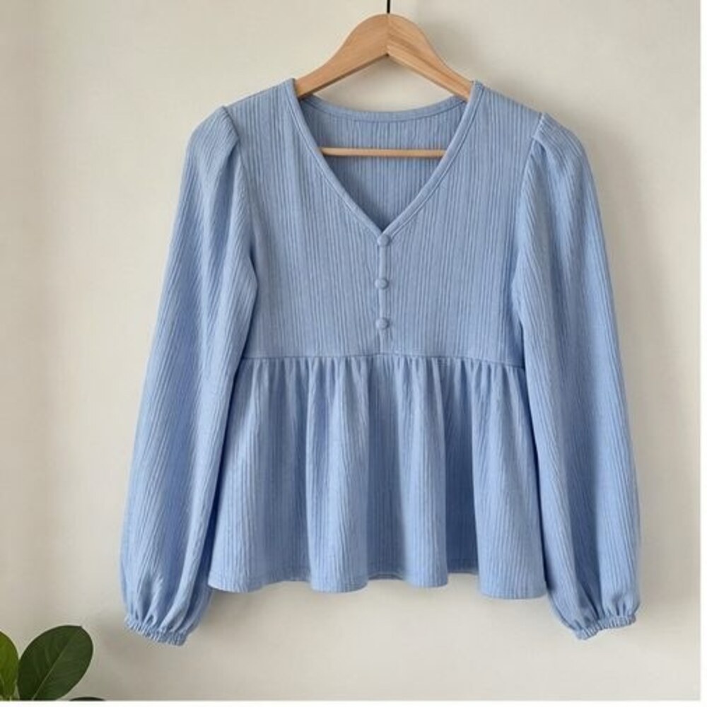 Blue Peplum Top